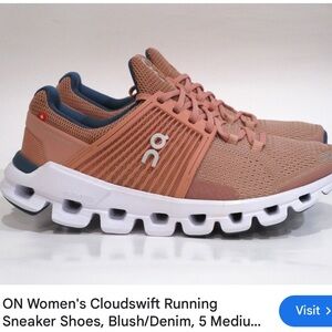 ON Women's Cloudswift Running Sneaker Shoes, Blush/Denim